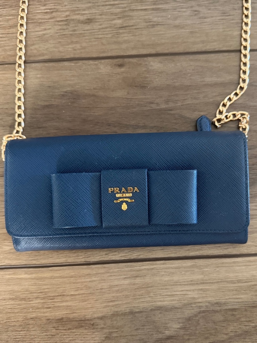 Prada Saffiano Lux Leather Continental Wallet Brand New
